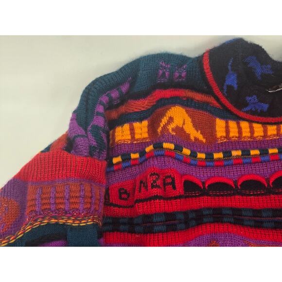 Vintage Emaroo Crazy 3D Knit Pullover Australia Theme 90s Jumper Size:14 - Picture 2 of 16